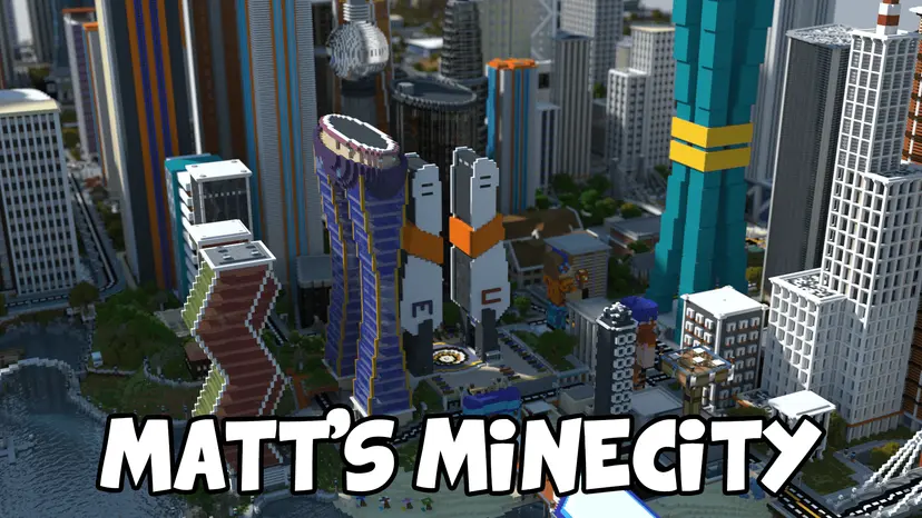دانلود مپ شهر Matt's MineCity ماینکرفت | نقش‌آفرینی مدرن و زیبا