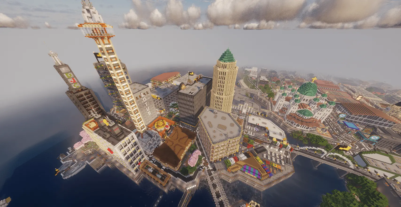 دانلود مپ شهر کوچک و مینیمال ماینکرفت | نقش‌آفرینی ساده و مدرن (RolePlay City Map) — تصویر 5