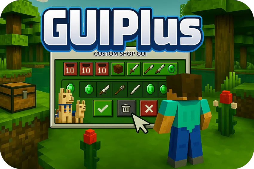 دانلود پلاگین ساخت منو و رابط کاربری گرافیکی ماینکرفت با ادیتور درون‌بازی (GUIPlus)